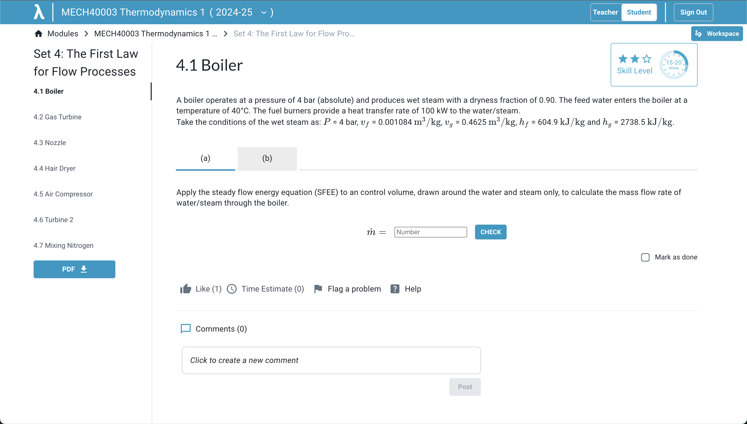 The question interface