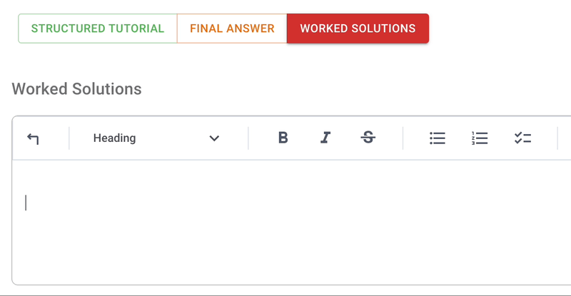 Gif of entering worked solution steps