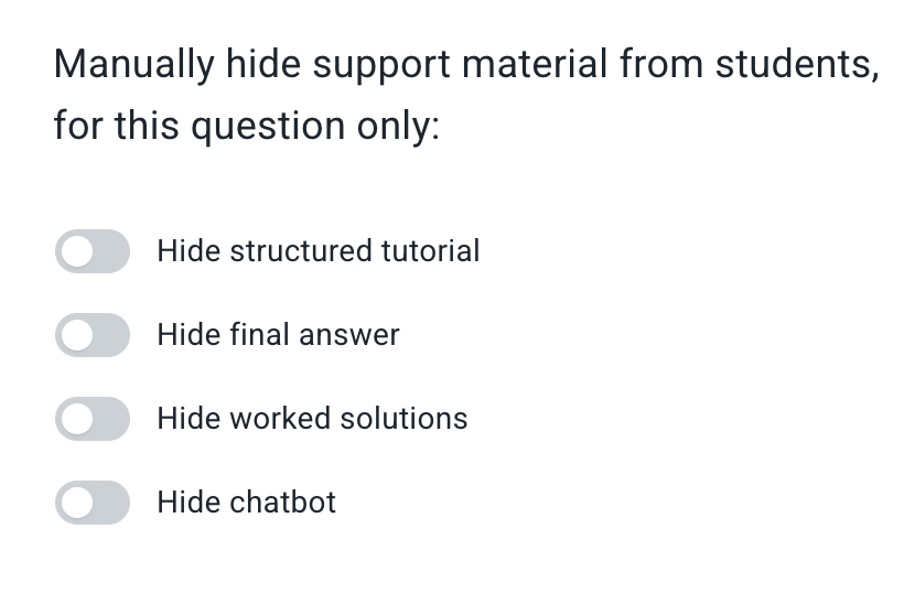 Question toggle
