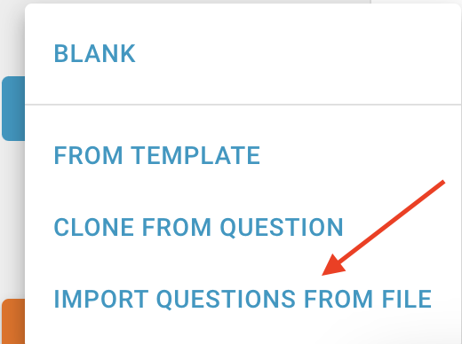 import question menu item