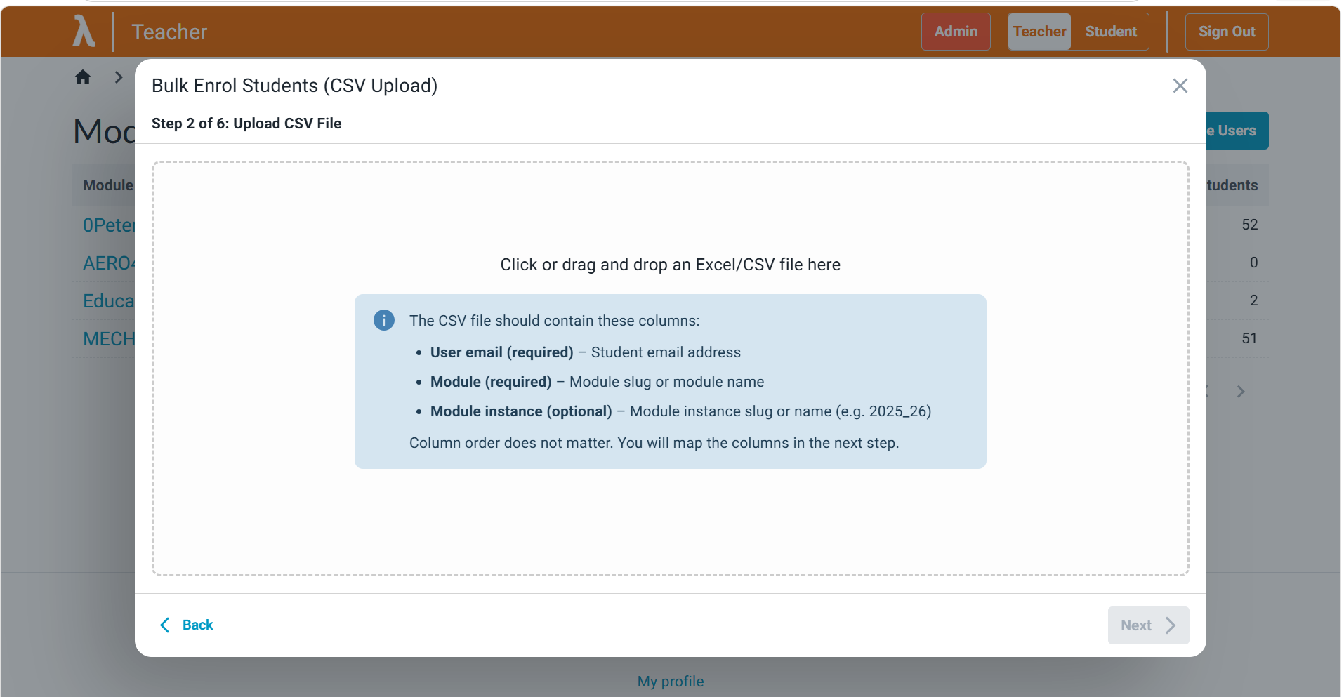 File upload step
